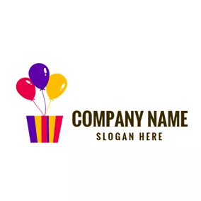 Logo De Stockage Colorful Balloon and Gradient Box logo design