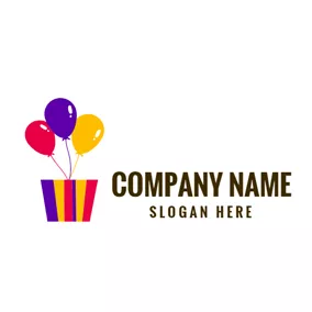 Yellow Logo Colorful Balloon and Gradient Box logo design