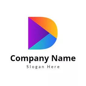 Logotipo Colorido Colorful Big Letter D logo design