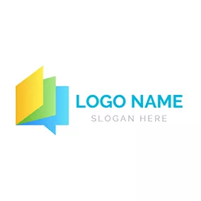 Communicate Logo Colorful Book and Dialogue Box logo design