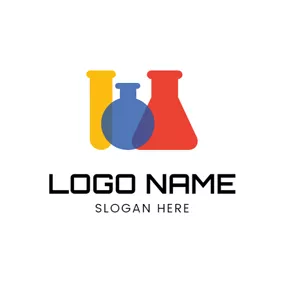 化学 Logo Colorful Bottle and Chemistry logo design
