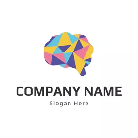 コンセプトロゴ Colorful Brain Icon logo design