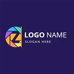 Zロゴ Colorful Camera Lens Zoom logo design