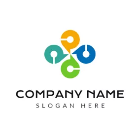 Kollaboration Logo Colorful Centripetal Circle Company logo design