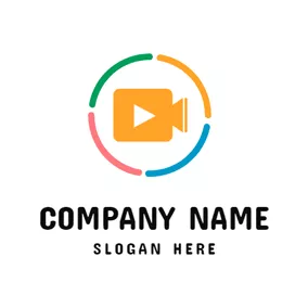 Logotipo De Vídeo Colorful Circle and Film Projector logo design