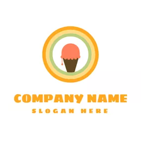 Cone Logo Colorful Circle and Ice Cream logo design