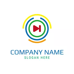 Logotipo De Canal Colorful Circle and Play Button logo design