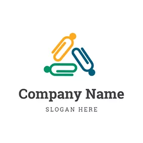 群衆のロゴ Colorful Clip and Unique Human logo design