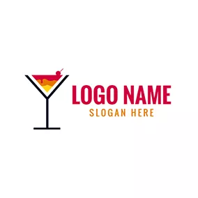 義大利餐館logo Colorful Cocktail Icon logo design