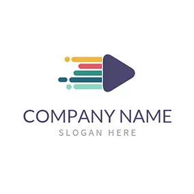 Channel Logo Colorful Decoration and Blue Video logo design