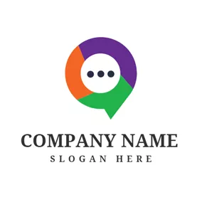 Twitter Logo Colorful Dialog Box logo design