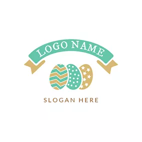 ヒヨコのロゴ Colorful Easter Egg Icon logo design