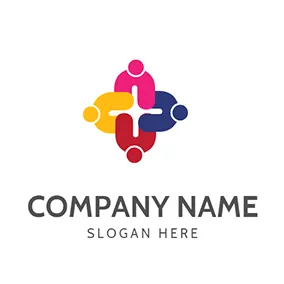 パズル　ロゴ Colorful Employees logo design