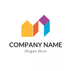 Colorful Logo Colorful Figures and Abstract Building logo design