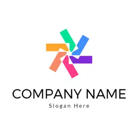 Rectangle Logo Colorful Geometric Figure logo design