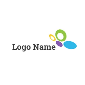 ジオメトリックロゴ Colorful Geometrical Circle logo design