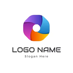 Oロゴ Colorful Gradient Circle Round logo design