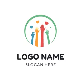 Giving Logo Colorful Hand and Warm Community logo design