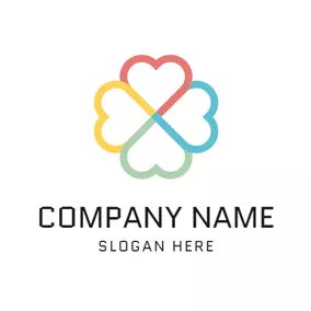 Crossed Logo Colorful Heart and Health logo design
