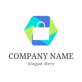 Retail & Sale Logo Colorful Hexagon and White Bag logo design