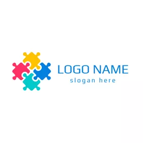 Axis Logo Colorful Jigsaw Puzzle logo design