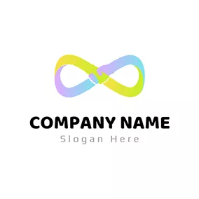Logotipo De Mano Colorful Knot and Shake Hand logo design
