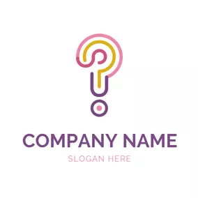 Question Mark Logo Colorful Line and Question Mark logo design
