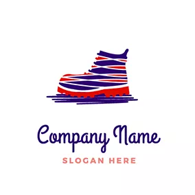 クリエイティブなロゴ Colorful Line Cool Boot logo design