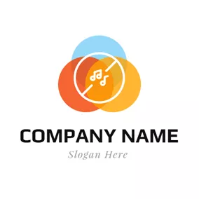 Blue Logo Colorful Musical Note logo design