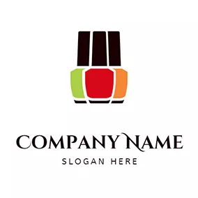 美甲店 Logo Colorful Nail Polish logo design