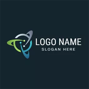 Logotipo Colorido Colorful Orbit and Atom logo design