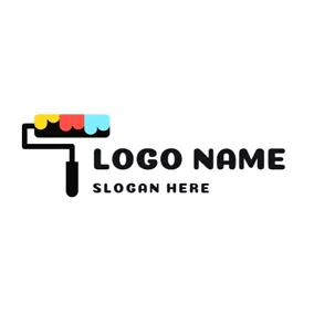 Logótipo De Desenho Colorful Paint Brush logo design