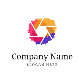 Filming Logo Colorful Painting Triangular Scrawl Aperture logo design