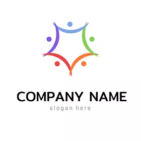 Logotipo De Equipo Colorful People Harmony Logo logo design