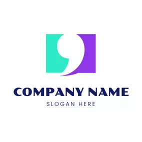 Collage Logo Colorful Rectangle and Double Quotation logo design