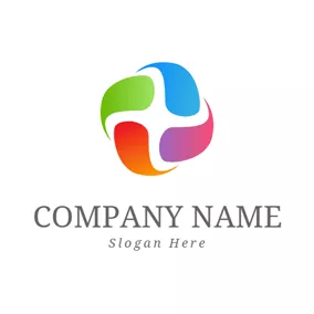 协会logo Colorful Round Plus Icon logo design