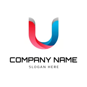 磁铁logo Colorful Shape and Magnet logo design