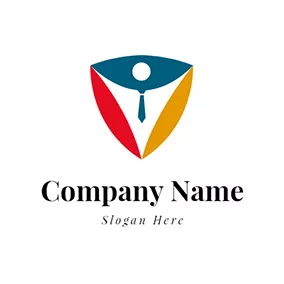 领带logo Colorful Shield and Uniform logo design