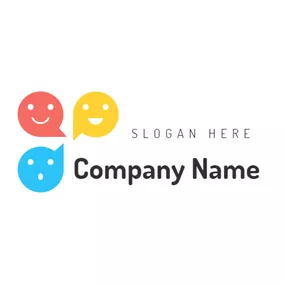Twitter Logo Colorful Smile Face logo design