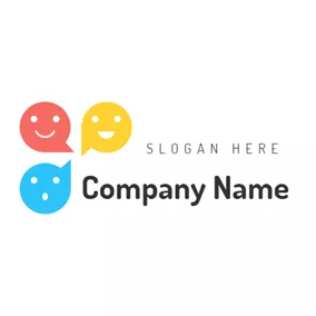 フェイスブックのロゴ Colorful Smile Face logo design