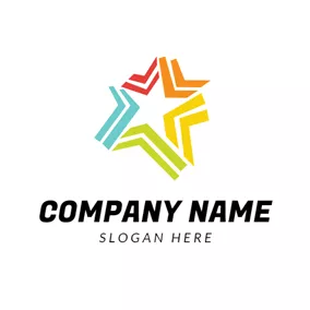 虹ロゴ Colorful Snowflake and Rainbow logo design