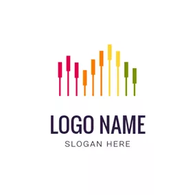 音频logo Colorful Sound Console and Edm logo design