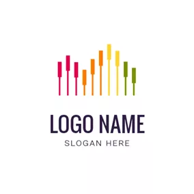 Music Festival Logo Colorful Sound Console and Edm logo design