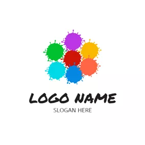 Droplet Logo Colorful Splatter Paint logo design
