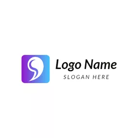 引用ロゴ Colorful Square and Flat Comma logo design