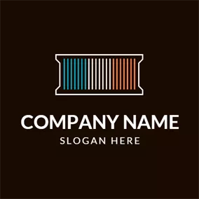 容器logo Colorful Stripe and Container logo design