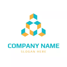 Cube Logo Colorful Structure and Blockchain logo design