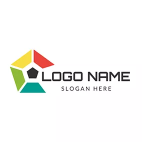 Logótipo Colorido Colorful Trapezoid and Pentagon logo design