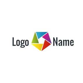 相機快門logo Colorful Triangle logo design