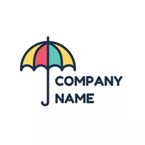 Rain Logo Colorful Umbrella and Daycare logo design